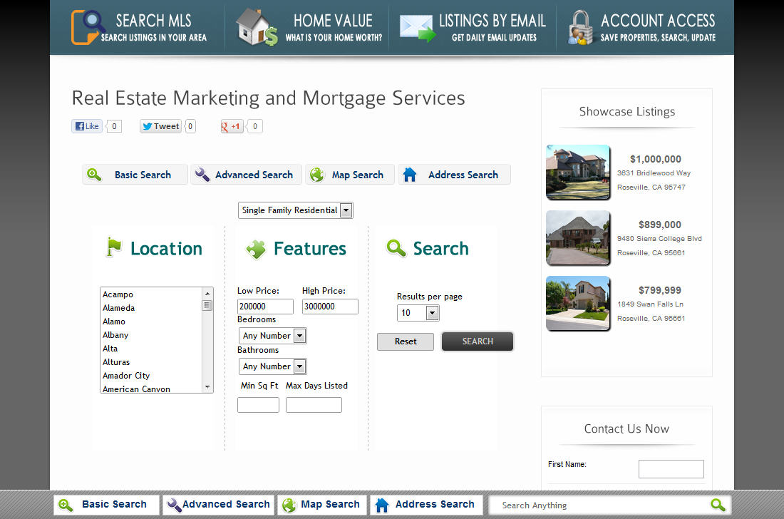 real estate mls integrated website demo examples jordan real